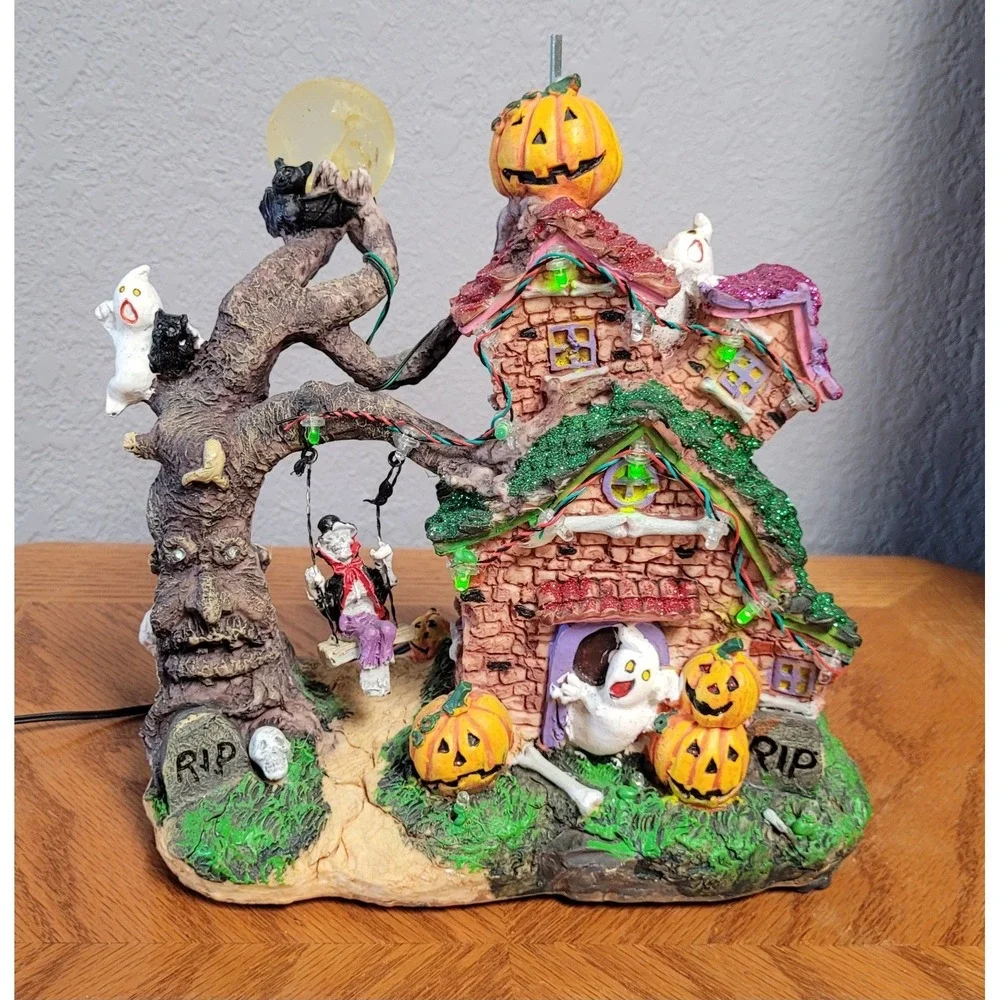Target LED Village With Flying Witch - Halloween Decoration 2009 See Description